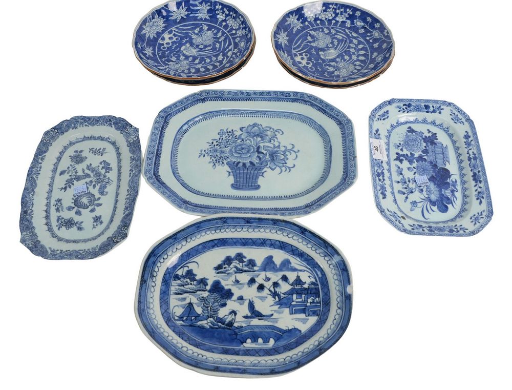 Appraisal: Eight Piece Group to include four Chinese blue and white