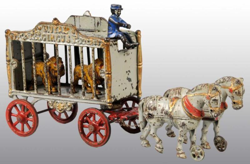 Appraisal: Cast Iron Hubley -Horse Royal Circus Cage Wagon Description Includes