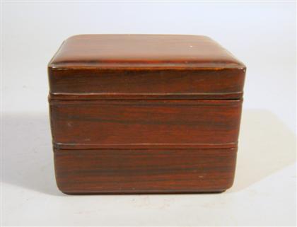 Appraisal: Chinese hardwood three tier box Qing dynasty Of rectangular form