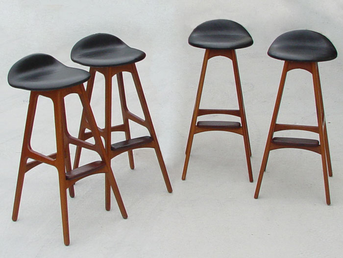 Appraisal: ERIK BUCK TEAK DANISH BAR STOOLS Marked Oddense Maskinsnkeri Original