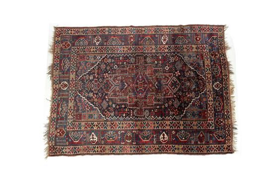 Appraisal: ORIENTAL RUG Aftshar Khamseh ca Geometric on dark and medium