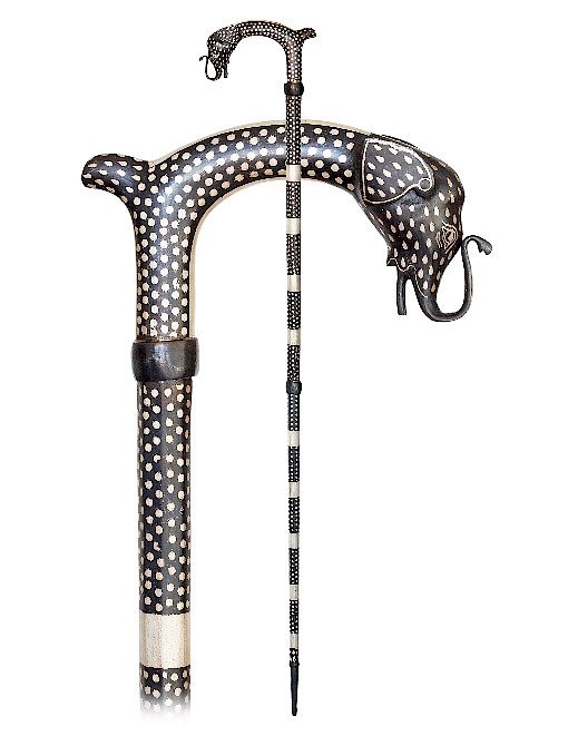 Appraisal: Rajasthan Cane - th Century -All steel silver damascene cane