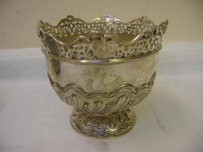 Appraisal: AN EDWARDIAN JARDINIERE of circular form the lobed rim pierced