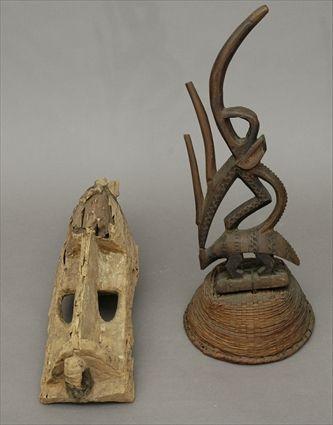 Appraisal: Bambaca Tribal Reliquary Together with a Dogon mask reliquary in