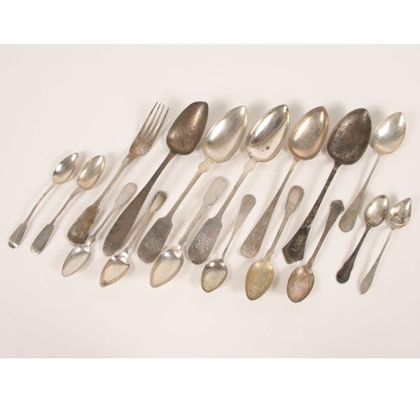 Appraisal: Lot of silver utensils spoons and fork approximately twelve German