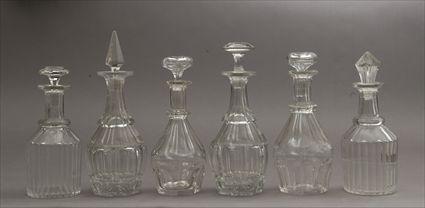 Appraisal: Six Assorted Cut Glass Decanters to in