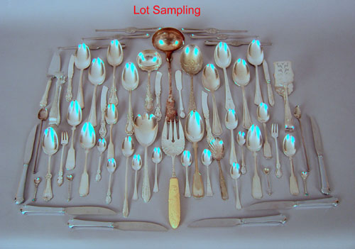 Appraisal: Large group of silver plate and stainless flatware and serving