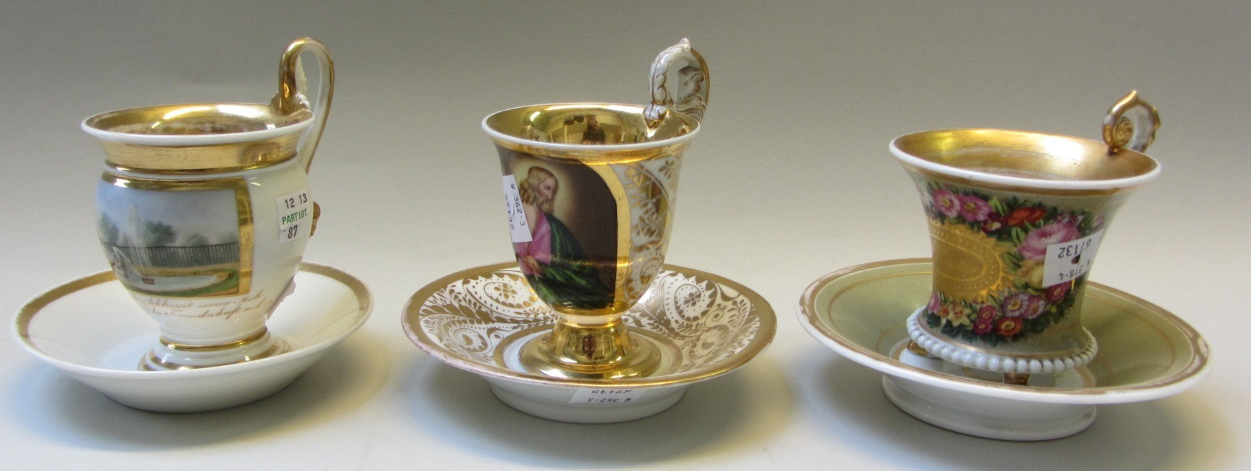 Appraisal: A Berlin cabinet cup and saucer th century hand painted