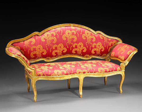 Appraisal: An Italian Rococo giltwood settee Venice third quarter th century