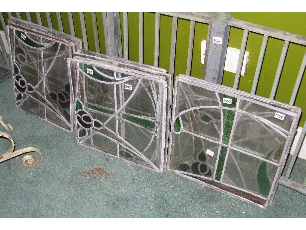 Appraisal: Lot of leaded glass panels