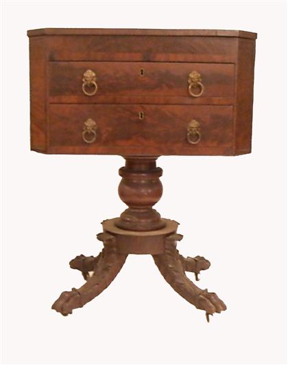 Appraisal: Late Federal mahogany work stand new york circa The rectangular