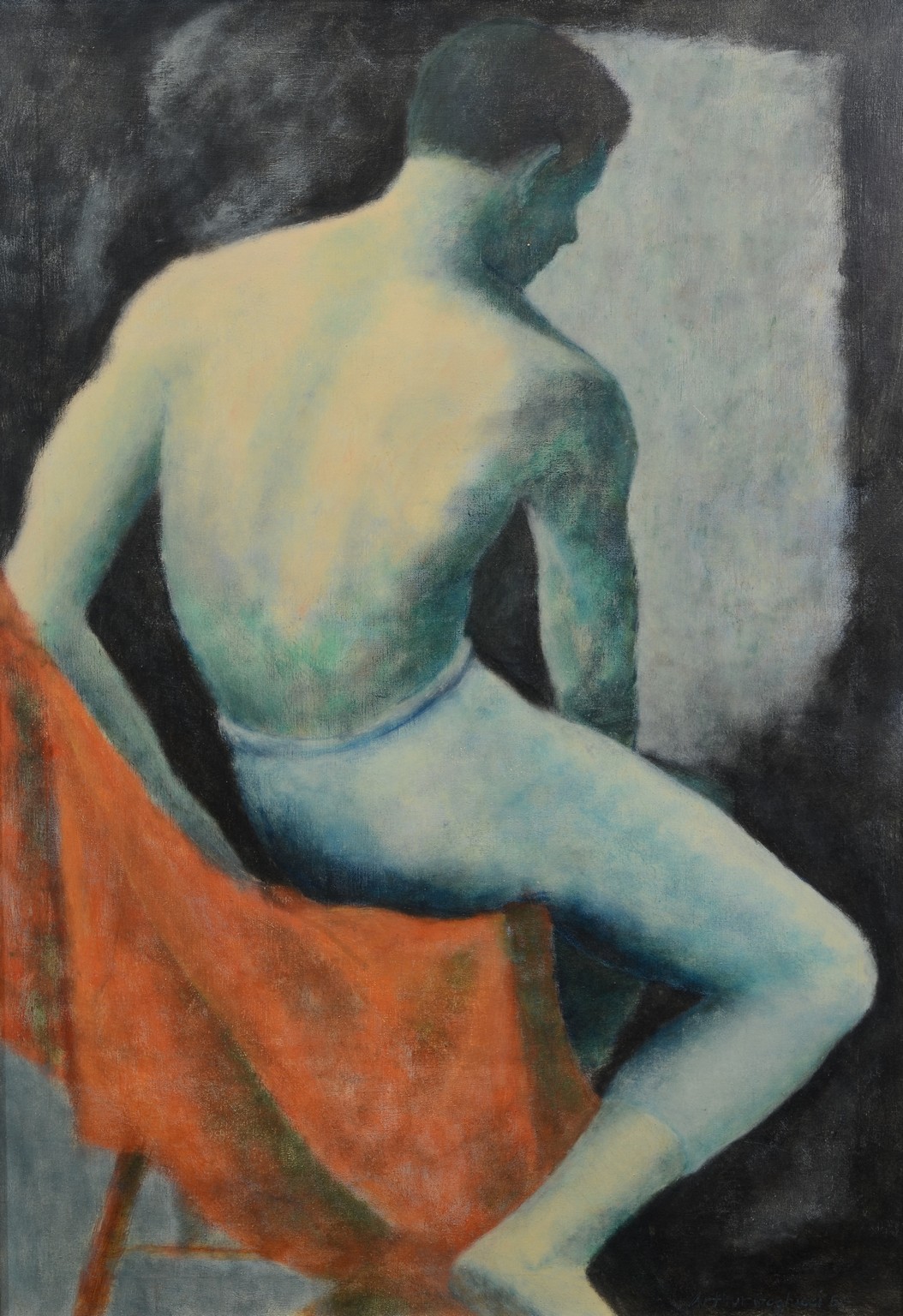 Appraisal: Arthur Goglucci American th Century oil on canvas Seated Acrobat