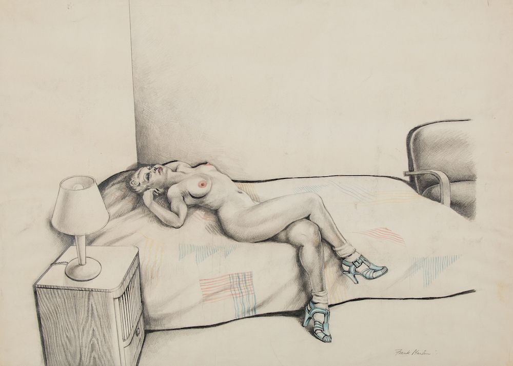 Appraisal: Frank Vernon Martin - Nude on Bed Frank Vernon Martin