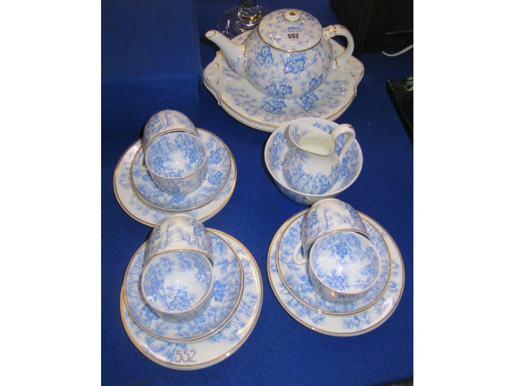 Appraisal: Grainger and Co Worcester blue and white teaset to include