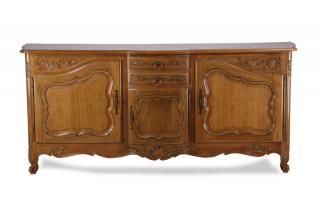 Appraisal: French Provincial carved walnut server w French Provincial carved walnut