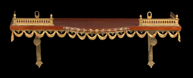 Appraisal: French Gilt-Brass-Mounted Mahogany Bowfront Shelf fourth quarter th century in