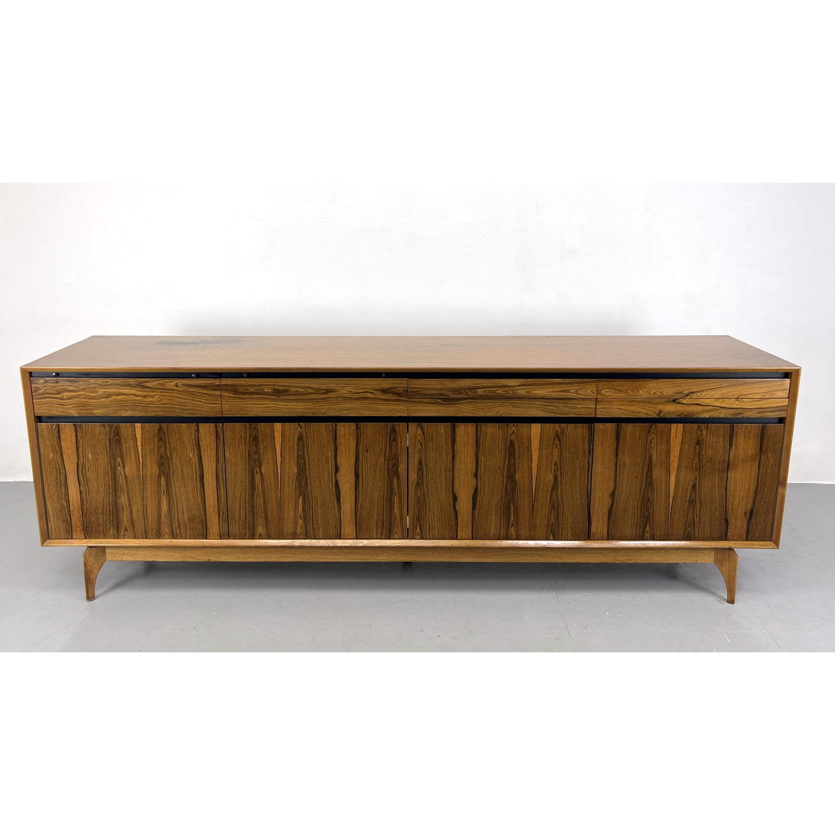 Appraisal: Ib Kofod-Larsen Style Danish Modern Rosewood Sideboard Credenza Cabinet Dimensions