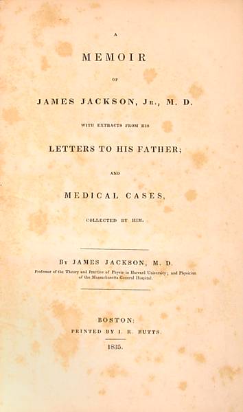 Appraisal: JACKSON JAMES - A Memoir of James Jackson Jr M