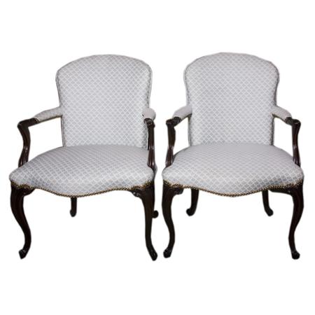 Appraisal: Pair of George III Style Mahogany Open Armchairs Estimate -