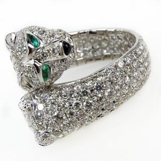 Appraisal: Cartier style Approx Carat Pave Set Round Brilliant Cut Diamond