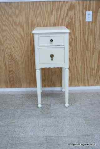 Appraisal: c Bed Side Table USA made mahogany painted white for