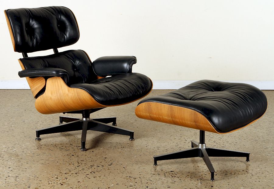 Appraisal: CHARLES EAMES FOR HERMAN MILLER CHAIR OTTOMAN A Charles Eames