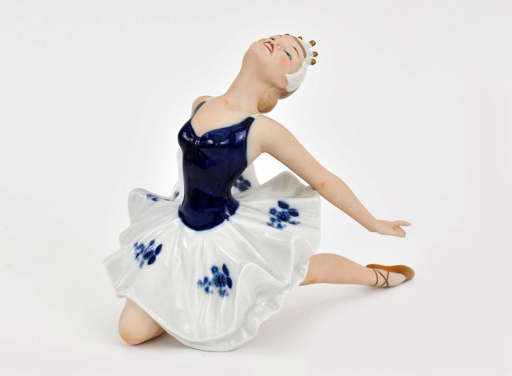 Appraisal: CONTINENTAL PORCELAIN FIGURE OF A BALLERINAThe underside marked with a