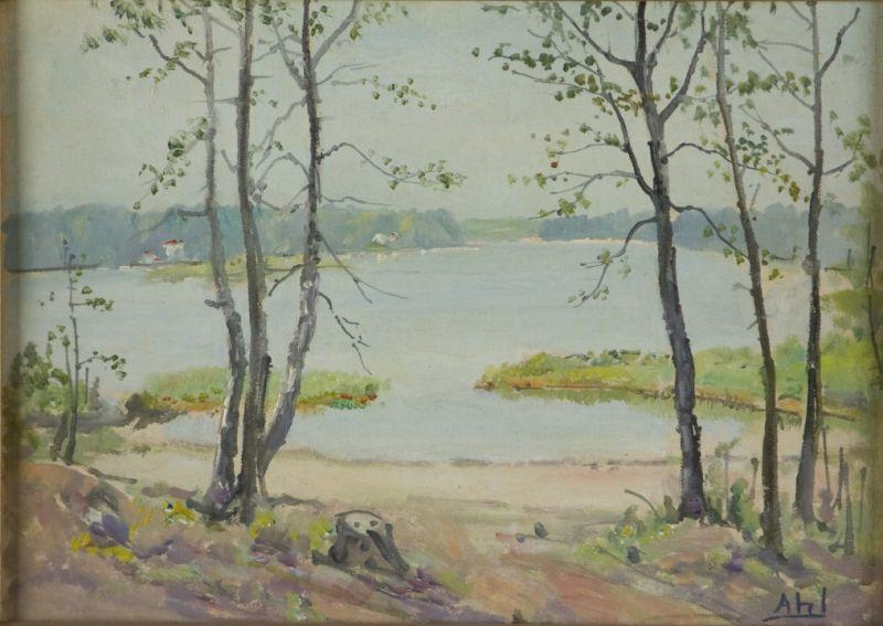 Appraisal: Henry Curtis Ahl MA - Shoreline oil on board signed