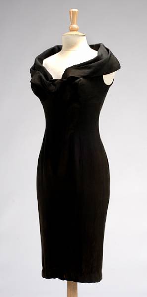 Appraisal: A Marilyn Monroe cocktail dress s Hand-tailored in black silk