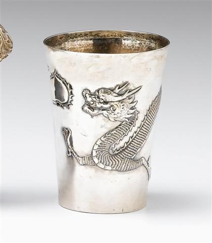 Appraisal: Chinese export silver cup marked late th century Of tapering