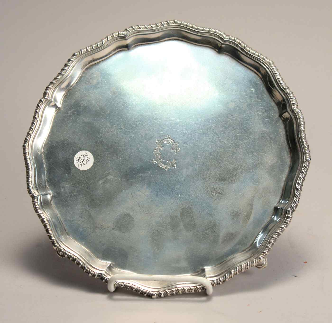 Appraisal: ENGLISH STERLING SILVER FOOTED SALVER BY MAPPIN WEBBAfter an th