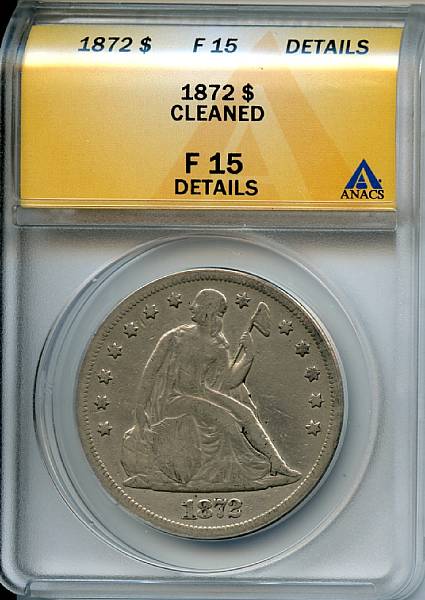 Appraisal: Details of Fine Cleaned ANACS Light smoky-silver surfaces with abundant