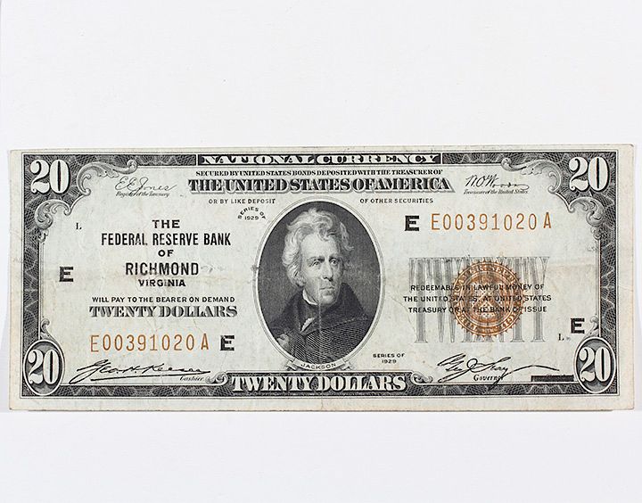 Appraisal: Federal Reserve Note dollar Richmond VA good previously folded cndition