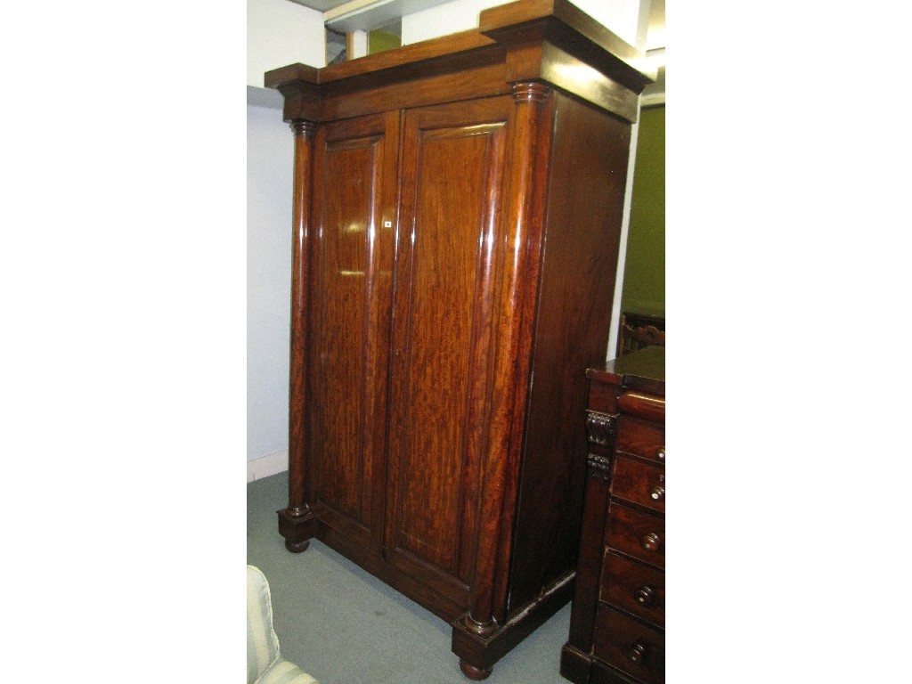 Appraisal: Victorian mahogany two-door wardrobe