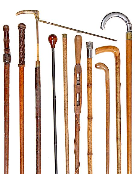 Appraisal: A Group of Ten Canes- Including horse measure seat cane