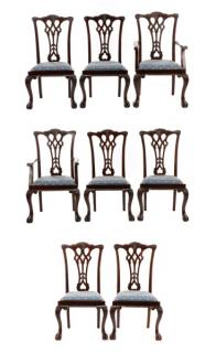 Appraisal: Set of Mahogany Chippendale Style Dining Chairs English late th