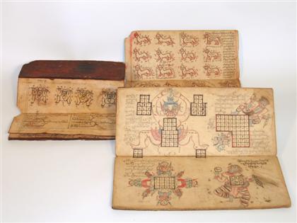 Appraisal: Three Burmese manuscripts th century All three of mulberry tree