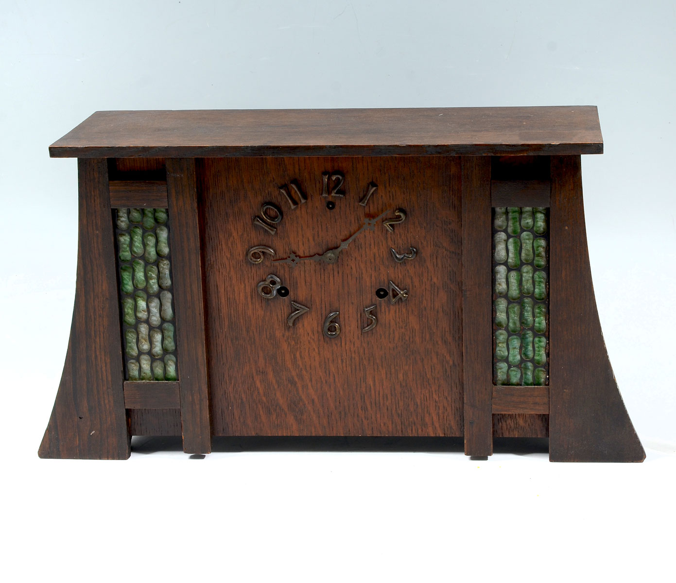 Appraisal: GILBERT ARTS CRAFTS OAK MANTLE CLOCK Signed Arts Crafts period