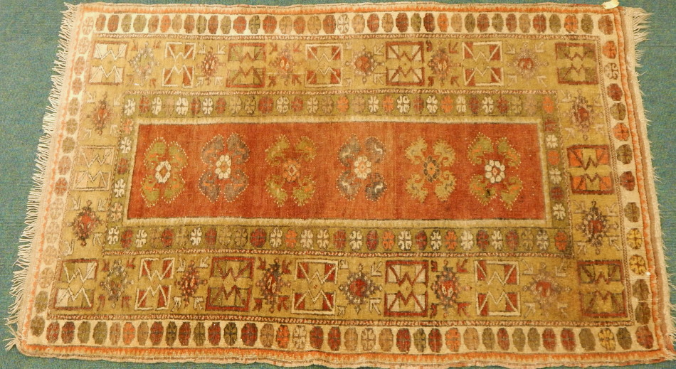 Appraisal: A mid thC Turkish rug in floral geometric pattern predominately