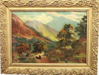 Appraisal: Signed th C Scottish Highland Scene w cattle Signed th