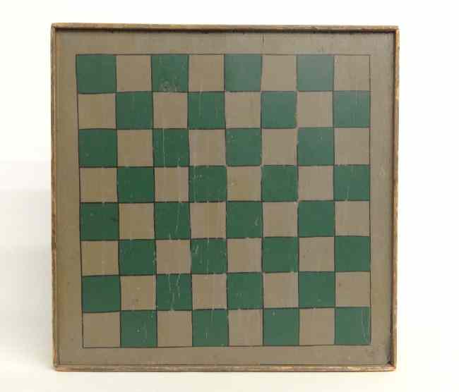 Appraisal: Early polychrome painted gameboard '' x ''