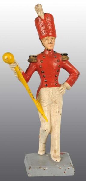 Appraisal: Cast Iron Drum Major Doorstop Description Made by Littco Products