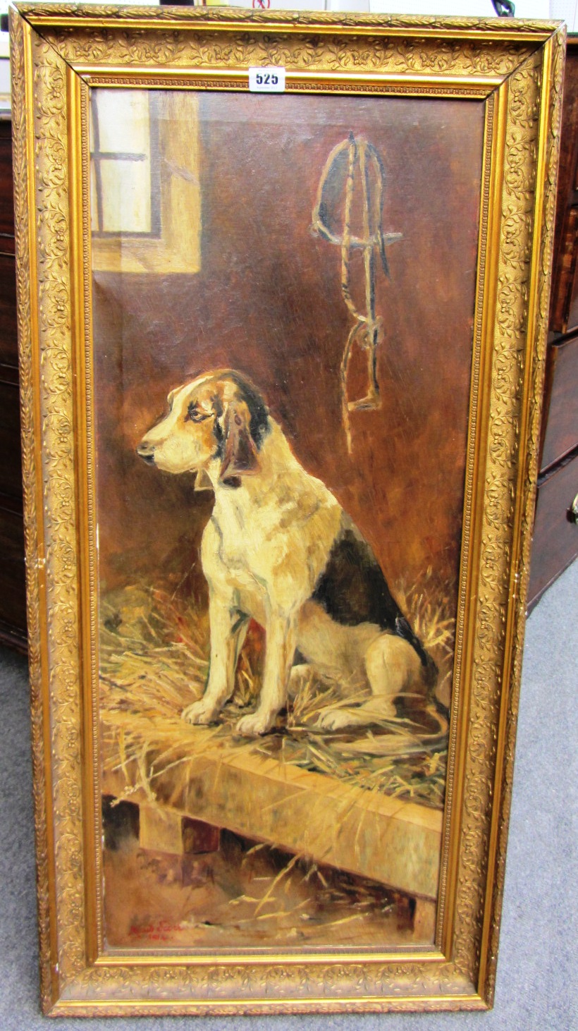 Appraisal: Maud Scott th century A hound in a stable interior