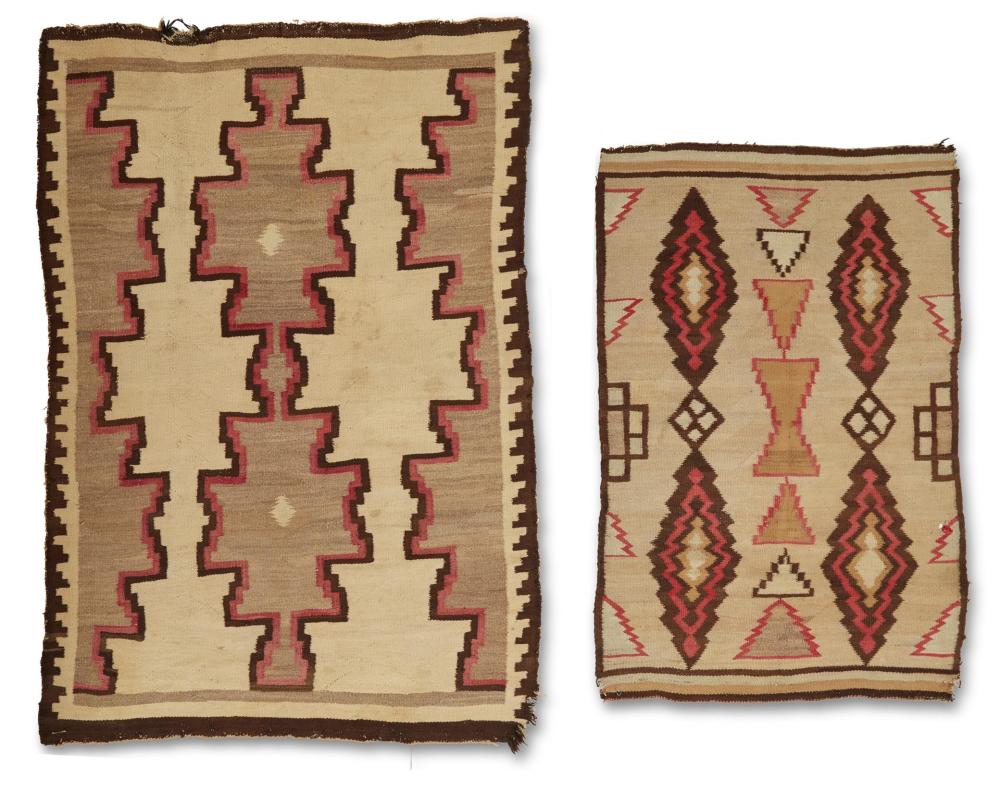 Appraisal: TWO NAVAJO REGIONAL RUGSTwo Navajo regional rugs Mid- th century