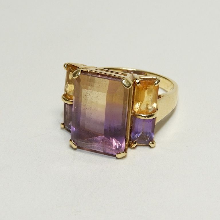 Appraisal: Ametrine Amethyst Citrine K Gold Cocktail Ring th Century Prong