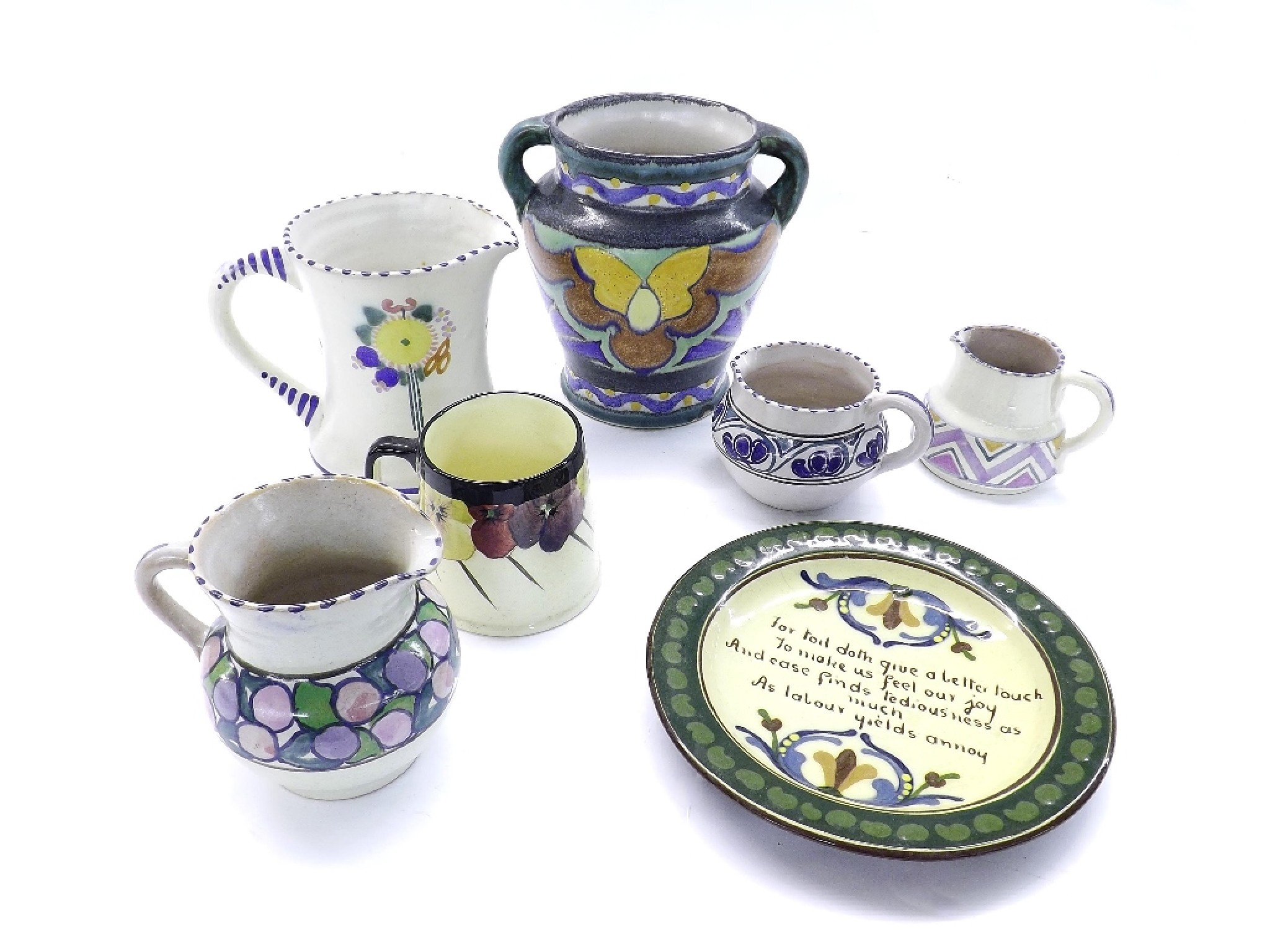 Appraisal: Seven items of decorative pottery to include a Torquay Ware