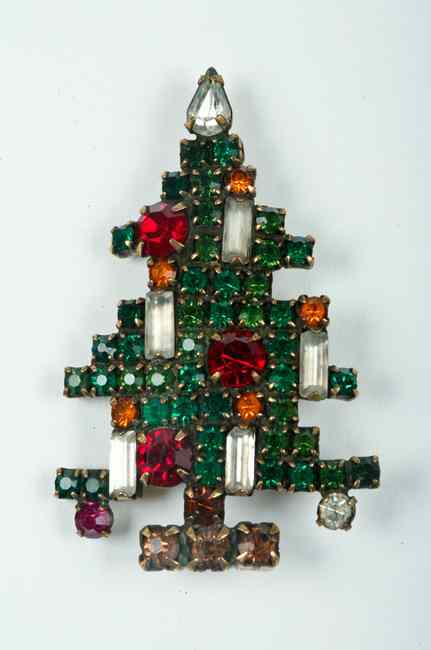 Appraisal: SIGNED WEISS COLORED RHINESTONE CHRISTMAS TREE - Pin L in