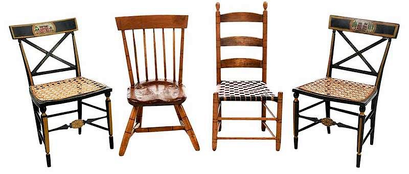 Appraisal: Four Miniature Chairs by Fred T Laughon American th century