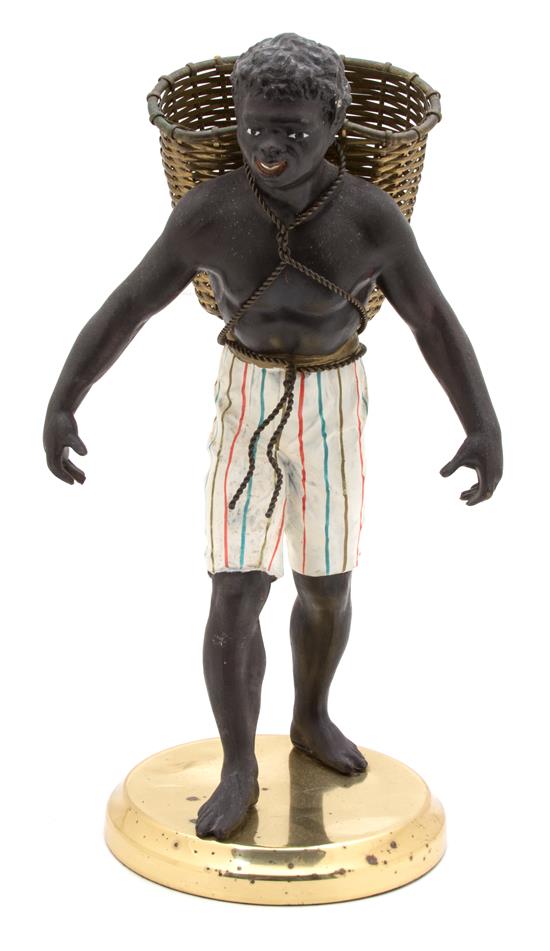 Appraisal: Sale Lot A Painted Blackamoor Figure th century Height inches