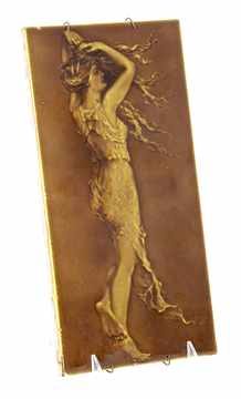 Appraisal: Art Nouveau ceramic tile featuring beautiful woman circa molded and